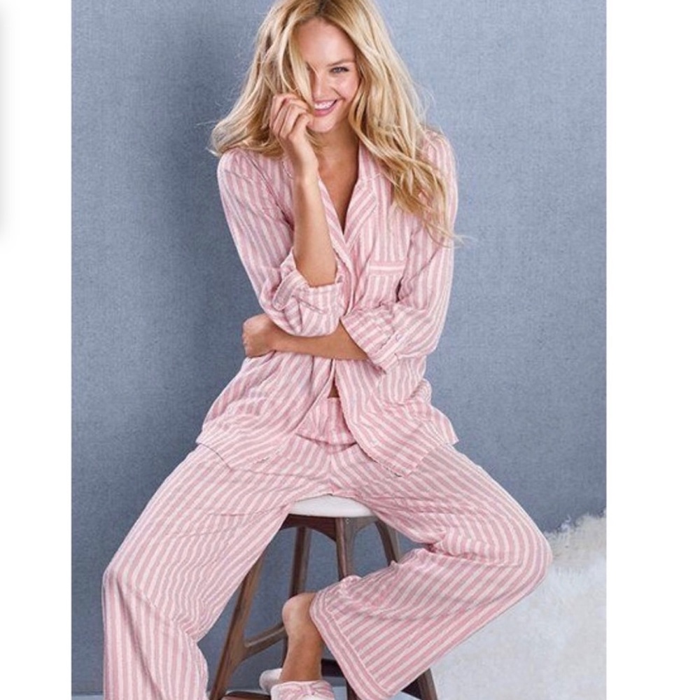 Victoria’s Secret Large Pink and White stripe pajamas